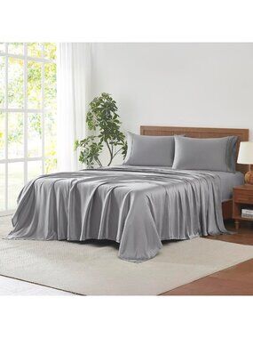 Luxury 400 Thread Count King Sheet Set - 100% Tencel Lyocell in Platinum Gray
